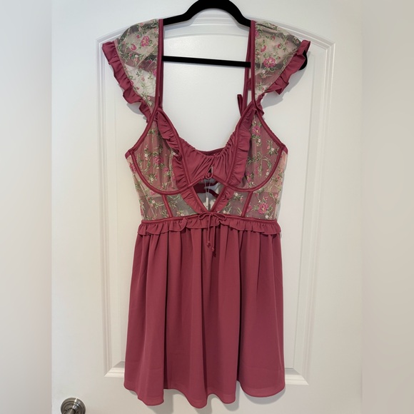 For Love & Lemons Camila Sleeved Slip Dress - Picture 3 of 10